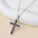 Sterling Silver Filigree Cross Pendant Necklace for Women