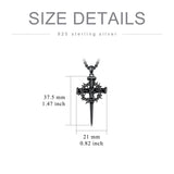 Sterling Silver Crown of Thorn Three Nail Cross Pendant Necklace