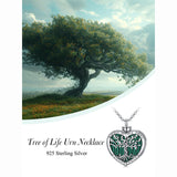Sterling Silver Tree of Life Urn Necklaces Abalone Opal Shell Cremation Jewelry for Ashes