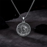 Sterling Silver Memento Mori Pendant Necklace for Men