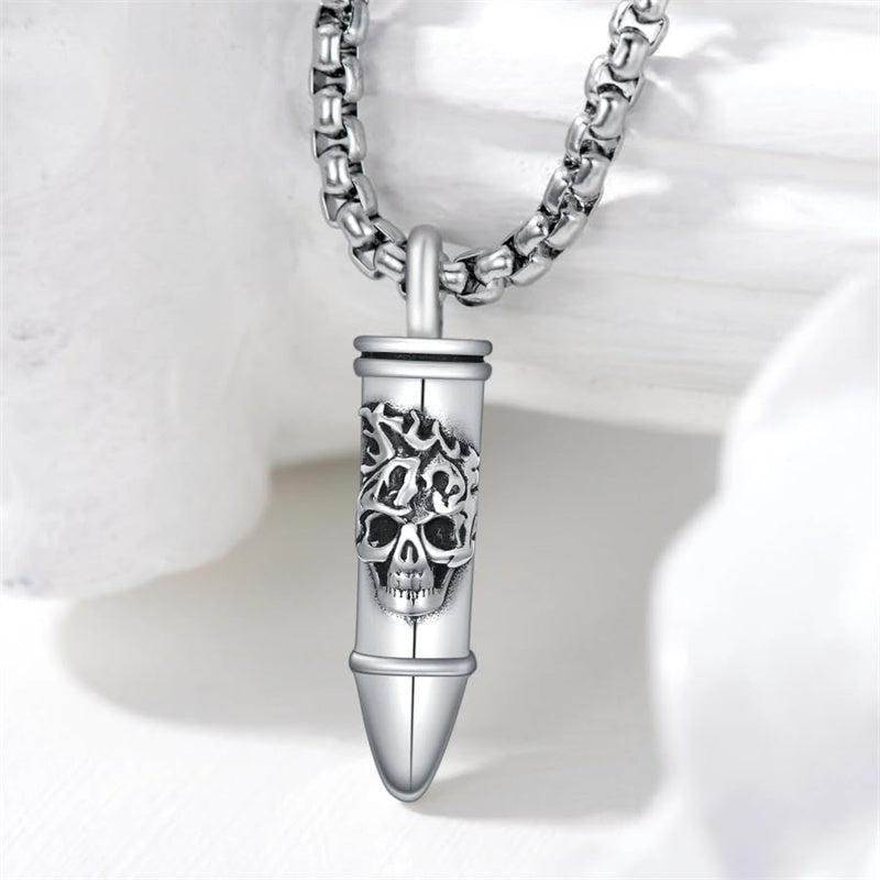 Sterling Silver Phoenix Skull  Scorpion Wolf Bullet Urn Necklace for Ashes