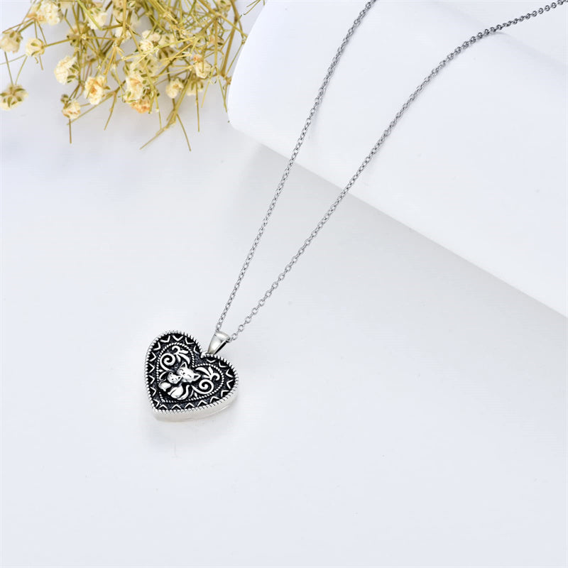 Sterling Silve Cat Photo Pendant Necklace