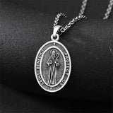 Sterling Silver St Anthony Francis Joseph Peregrine Raphael Sebastian Medal  Protection Pendant Necklace