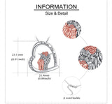 Sterling Silver Heart Highland Cow Pendant Necklace