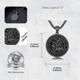 Sterling Silver Memento Mori Gothic Skull Amulet Pendant Necklace for Men