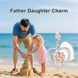 Sterling Silver Personalized Engraved Father-Daughter Charm Beads