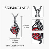 Sterling Silver Skull Rose Urn Necklace for Ashes