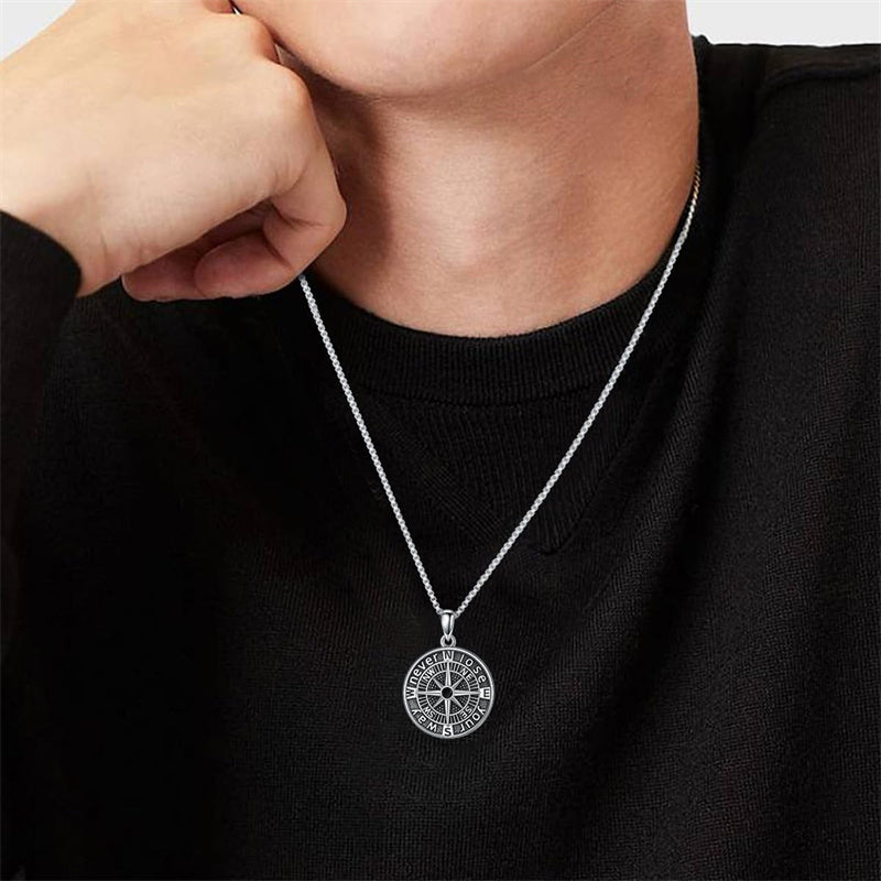 Sterling Silver Compass Pendant Necklace Graduation Jewelry Gift