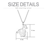 Sterling Silver Horse and Girl Pendant Necklace