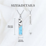 Sterling Silver  Opal Personalized Engraved Bar Pet  Butterfly Dragonfly Tree of Life  Urn Necklace for Ashes