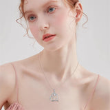 Sterling Silver Cat Pendant Necklace Engraved with I Love You Forever