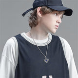 Sterling Silver Jerusalem Cross Pendant Necklace for Men