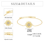 14k Yellow Gold Sunflower Bracelet