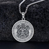 Sterling Silver Medusa Triple Moon Goddess Athena Pendant Necklace for Women