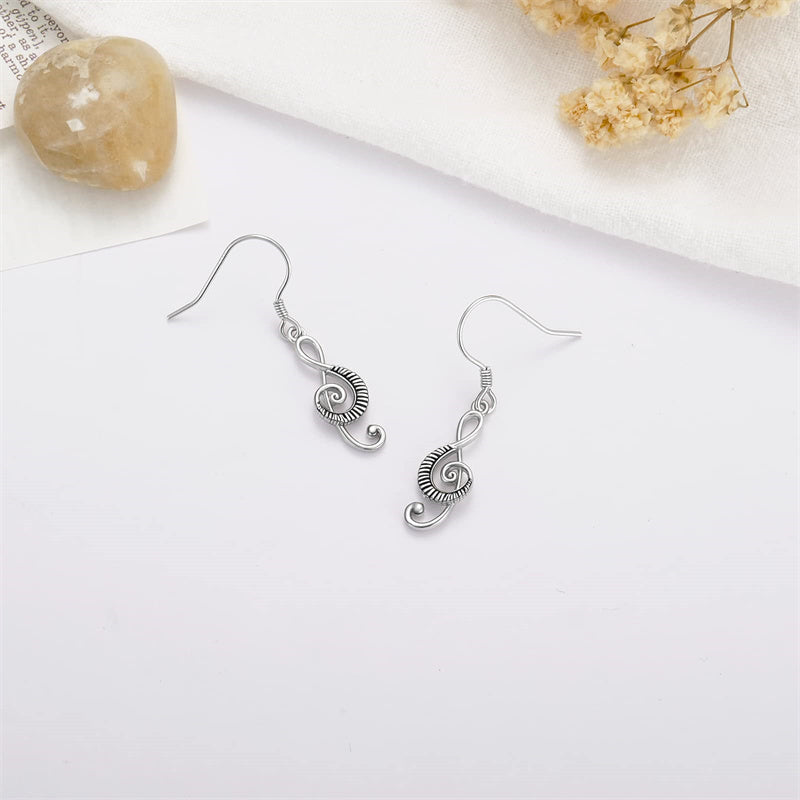 Sterling Silver Music Paino Dangle Earrings