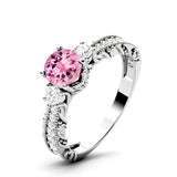 Sterling Silver 10K 14K 18K Personalized Engraved 1 Carat  Round Birthstone Engagement Ring