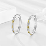 Sterling Silver Sunflower Hoop Earrings