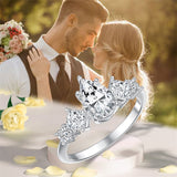 Sterling Silver Personalized Engraved 1.5 ct Pear Shape Engagement Ring