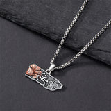 Sterling Silver Frog Puerto Rican Map Pendant Necklace