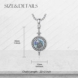 Sterling Silver Abalone Shell Viking Wolf Pendant Necklace