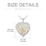 Sterling Silver Personalized Photo Blue Opal Luminous Stone Pink Opal Father Daughter Pendant Necklace