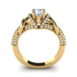 Sterling Silver Personalized Engraved Diamond Wedding Ring Set  Engagement Ring