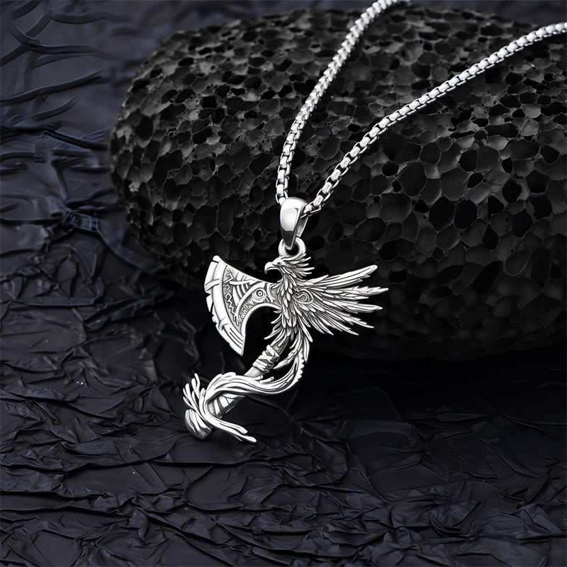 Sterling Silver Phoenix Pendant Necklace