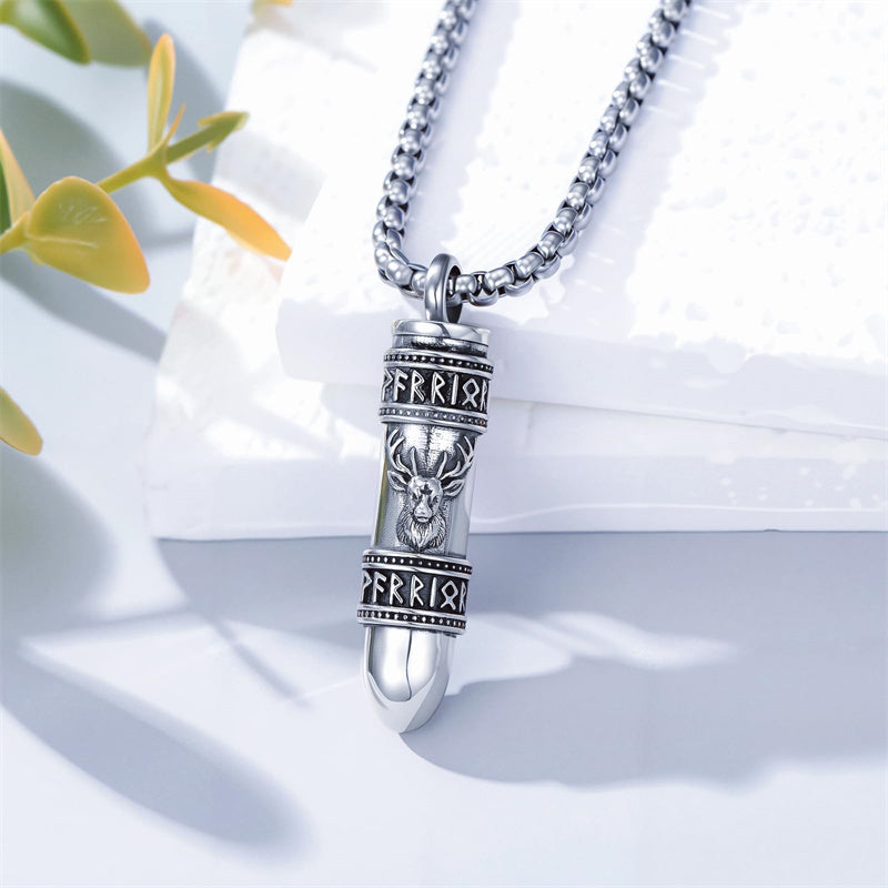 Sterling Silver Bear Lion Eagle Compass Tree of Life Bullet Urn Necklaces for Ashes