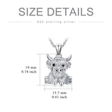 Sterling Silver Highland Cow Necklace