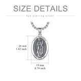 Sterling Silver Saint Barbara Goddess Amulet Pendant Necklace
