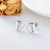 Sterling Silver Dinosaur Stud Earrings