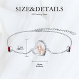 Sterling Silver 12 Birthstones Father Daughter Bracelet Gift for Daughter