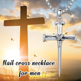 Sterling Silver Crucifix Jesus Pendant Necklace Cross Necklace