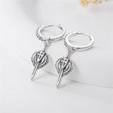 Sterling Silver Sword Hoop Earrings