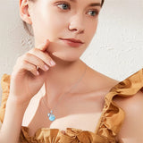 Sterling Silver Turquoise Larimar Labradorite Moss Agate Blue Sandstone  Cat Pendant Necklace