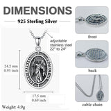 Sterling Silver St Anthony Francis Joseph Peregrine Raphael Sebastian Medal  Protection Pendant Necklace