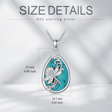 Sterling Silver Turquoise Dragonfly Pendant Necklace