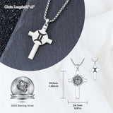 Sterling Silver 12 Constellation Cross Pendant Necklace