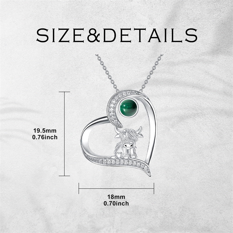 Sterling Silver Highland Cow Pendant Necklace