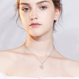 10K 14K 18K Gold Personalized 2 Birthstone Heart Pendant Necklace