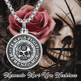 Sterling Silver Memento Mori& Gothic Skull Urn Necklace For Ashes