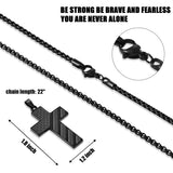 Stainless Steel Inspirational Bible Verse American Flag Cross Pendant Necklace
