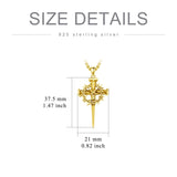 Sterling Silver Crown of Thorn Three Nail Cross Pendant Necklace