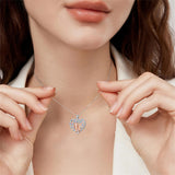 Sterling Silver Father Daughter Heart Pendant Necklace from Dad Gift for Daughter