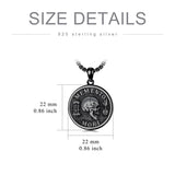 Sterling Silver Memento Mori Skull Pendant Necklace