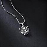 Sterling Silver Faith Bible Lion Pendant Necklace for Men