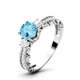 Sterling Silver 10K 14K 18K Personalized Engraved 1 Carat  Round Birthstone Engagement Ring