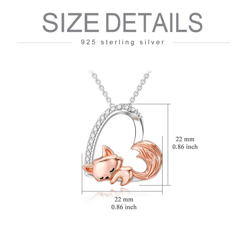 Sterling Silver Fox Pendant Necklace