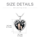 Sterling Silver Personalized Photo Blue Opal Luminous Stone Pink Opal Father Daughter Pendant Necklace