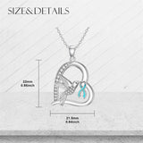 Sterling Silver Cubic Zircon Hummingbird Cancer Awareness Pendant Necklace Gifts for Women